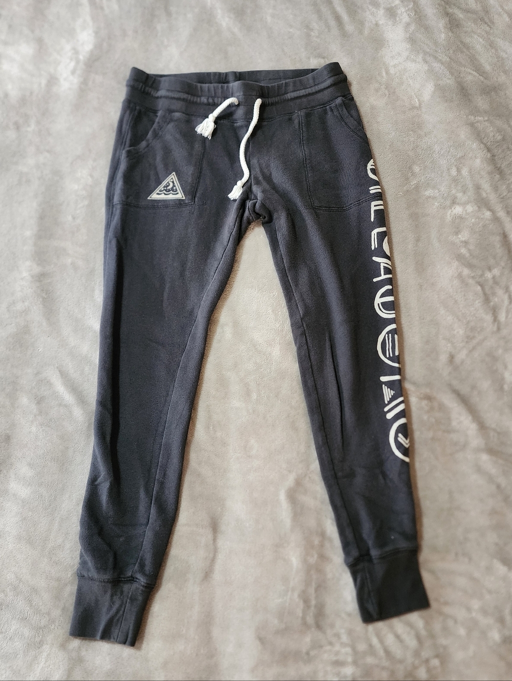 Billabong Joggers | Size M | Black Graphic Sweatpants Drawstring Lounge